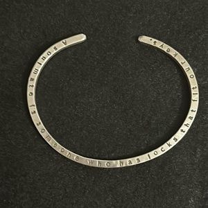 Sterling silver quote cuff